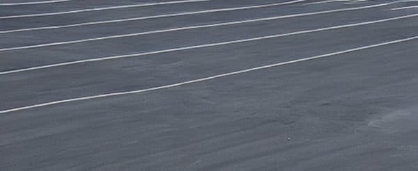 Completed parking lot striping markings